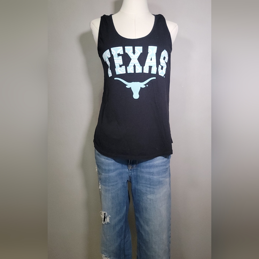 Black & Teal Texas Longhorns tank top,  size Large